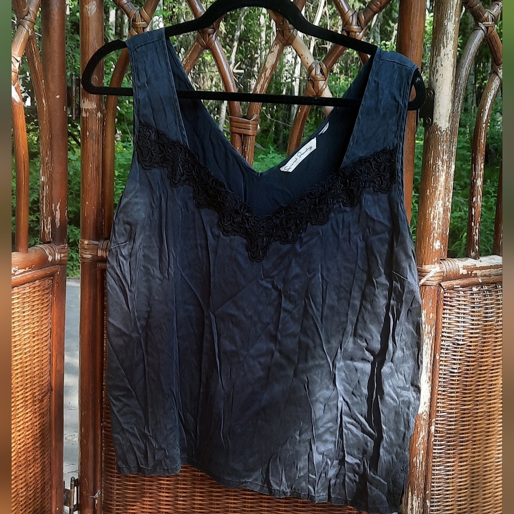 🍀3/15 French Laundry Silk Lace Sleepwear Tank Top